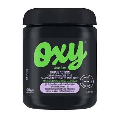 Triple Action Cleansing Acne Pads with Salicylic Acid, For Mild Acne, For Frequent Recurring Breakouts