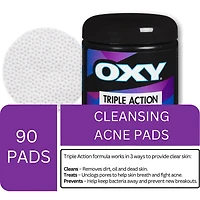 Triple Action Cleansing Acne Pads with Salicylic Acid, For Mild Acne, For Frequent Recurring Breakouts