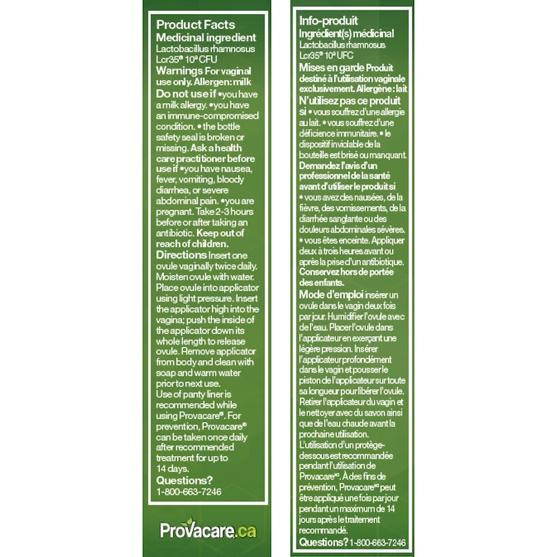 Soins vaginaux probiotiques, traitement naturel des levures vaginales et/ou des infections bactériennes