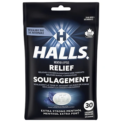 Relief Mentho-Lyptus Extra Strong Menthol, 30 Cough Drops