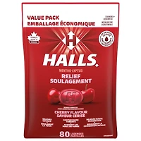 HALLS Soulagement avec Mentho-Lyptus Saveur Cerise, 80 pastilles