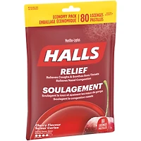 HALLS Soulagement avec Mentho-Lyptus Saveur Cerise, 80 pastilles