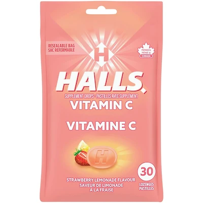 VITAMINE C Pastilles pour la toux Saveur  DE LIMONADE A' LA FRAISE