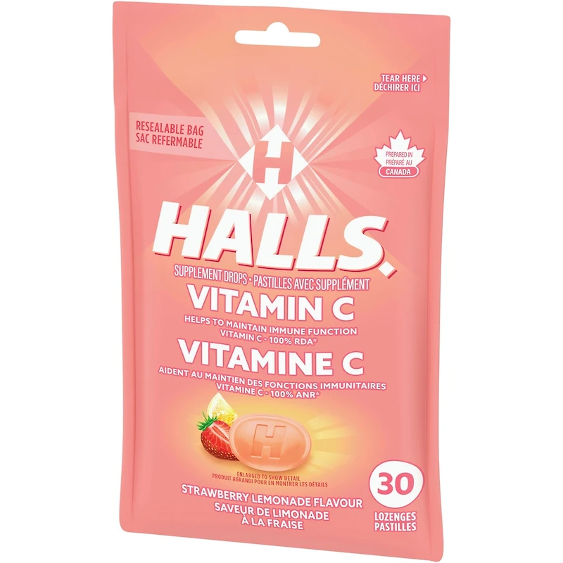 VITAMINE C Pastilles pour la toux Saveur  DE LIMONADE A' LA FRAISE