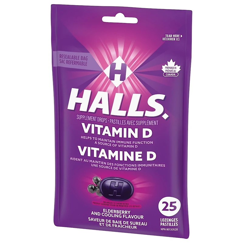 Vitamin D Elderberry Flavour, Pack of 25 Lozenges