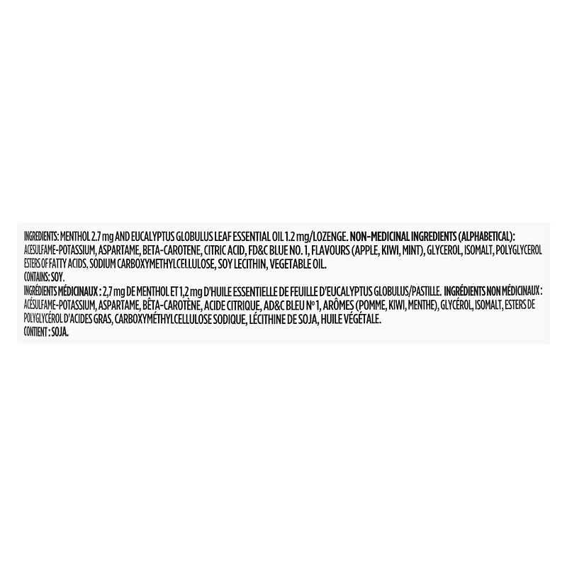 Relief Mentho-Lyptus Kiwi Apple Flavour, 25 Cough Drops