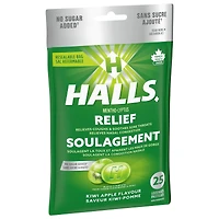 HALLS Soulagement avec Mentho-Lyptus Saveur Kiwi-pomme, 25 pastilles