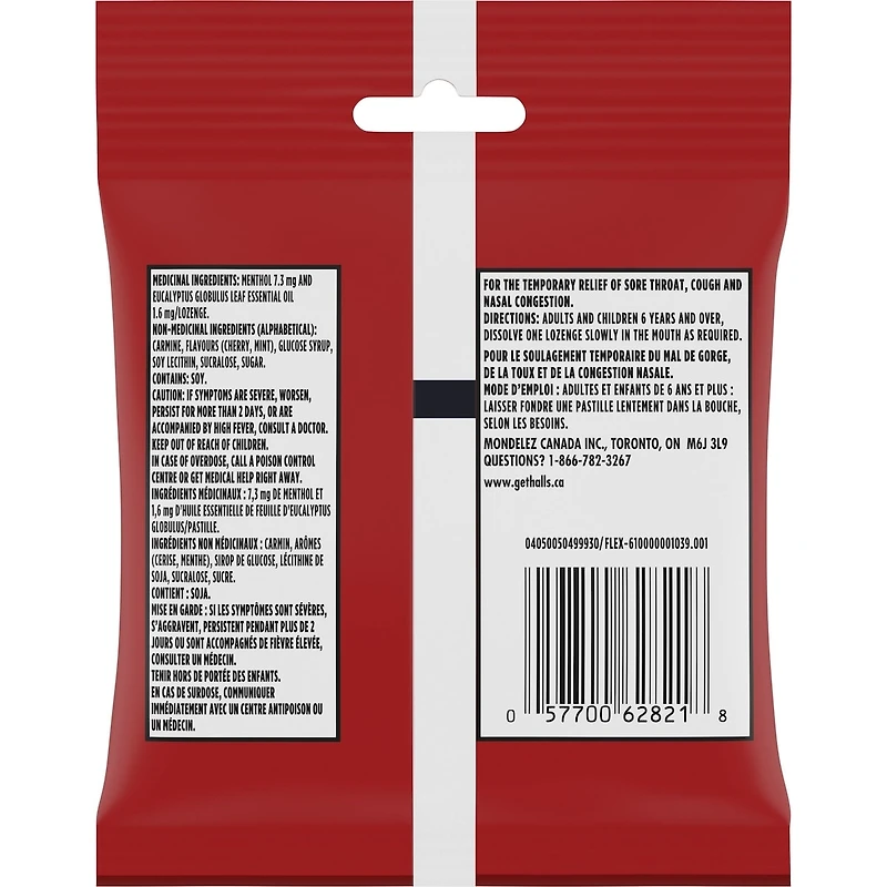 HALLS Soulagement avec Mentho-Lyptus Saveur Cerise