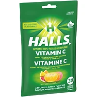 Halls Vitamin C Assorted Citrus Flavour, 30 Supplement Drops