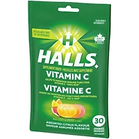 Halls Vitamin C Assorted Citrus Flavour, 30 Supplement Drops