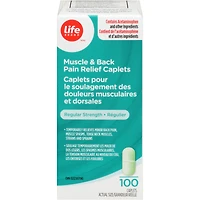 Caplets pour le soulagement des douleurs musculaires et dorsales