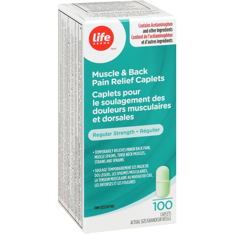 Caplets pour le soulagement des douleurs musculaires et dorsales