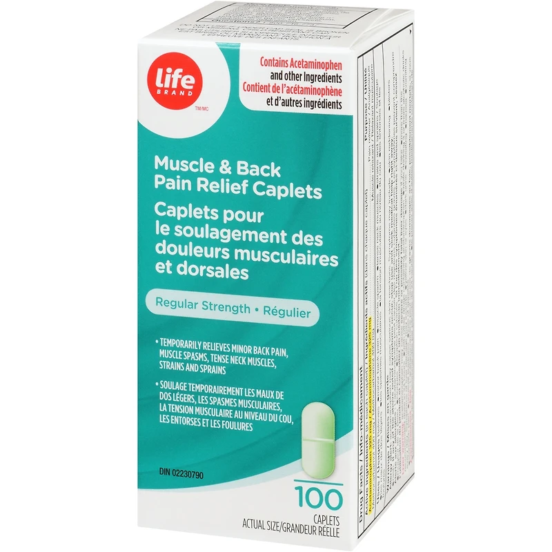 Caplets pour le soulagement des douleurs musculaires et dorsales