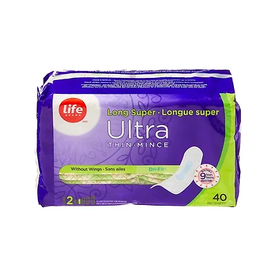 Life Ultra Thin Long Super Without Wings 40