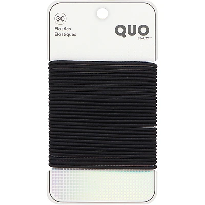 30pk Thin Wide Elastics Black