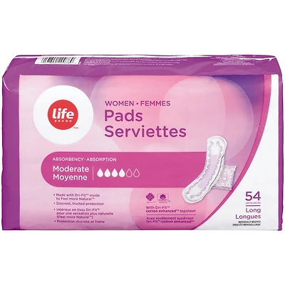Women's Pads Moderate Absorbency