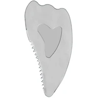 Outil Gua Sha en métal avec bord en peigne