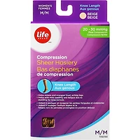 Bas diaphane de compression aux genoux -20