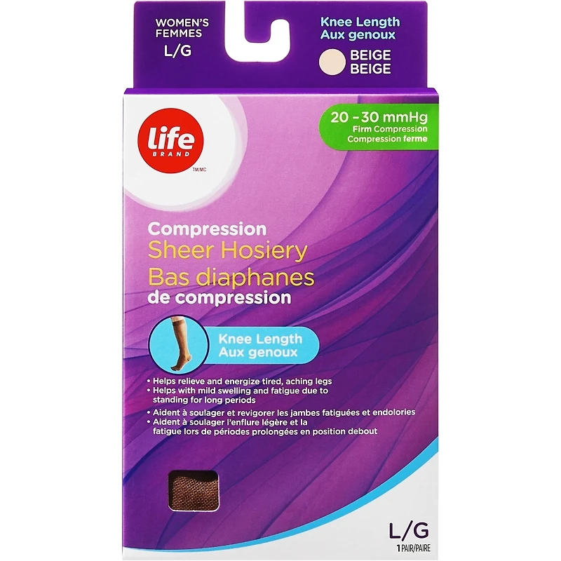 LB Sheer Hosiery Knee High Beige X-Large -20