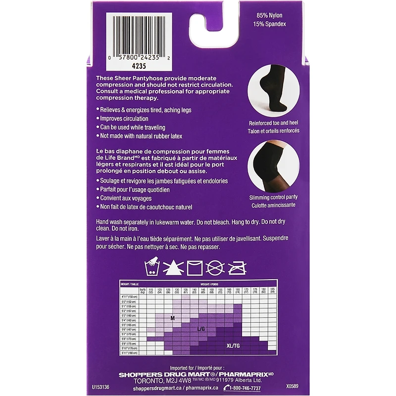 Bas diaphane de compression bas-culotte -20