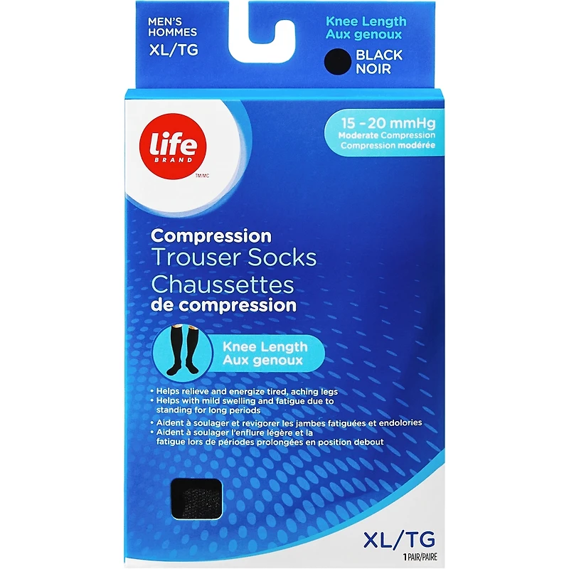 LB Sheer Hosiery Knee High Black Large -20 Compression