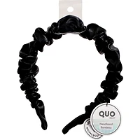 Ruched Black Vegan Headband
