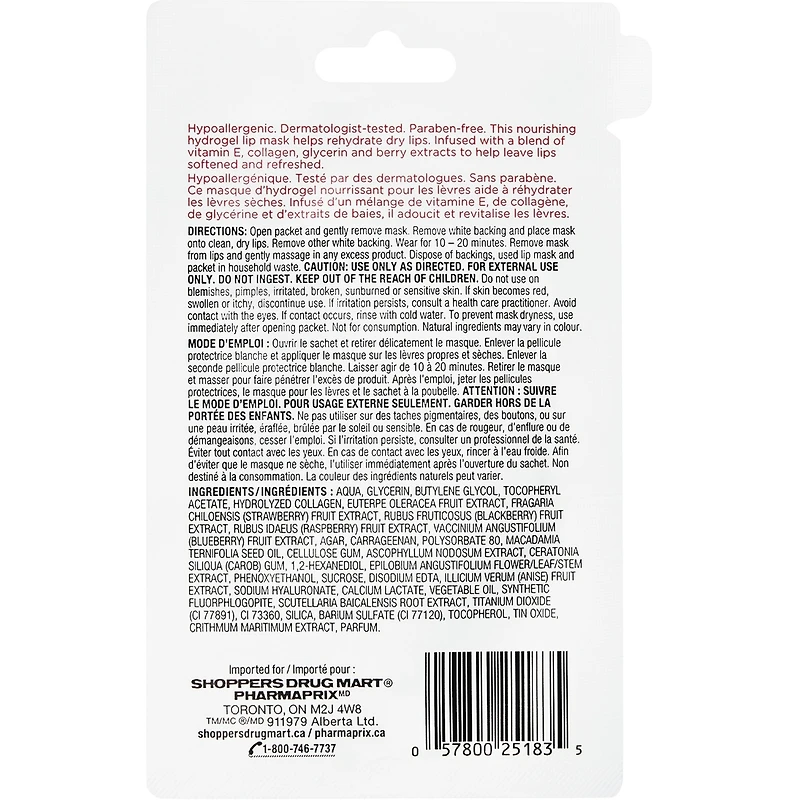 Nourrissant au collagène Masque D’HydroGel Pour Les Lèvres