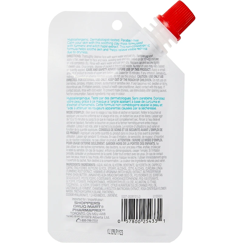Apaisant curcuma et hamamélis masque à l'argile
