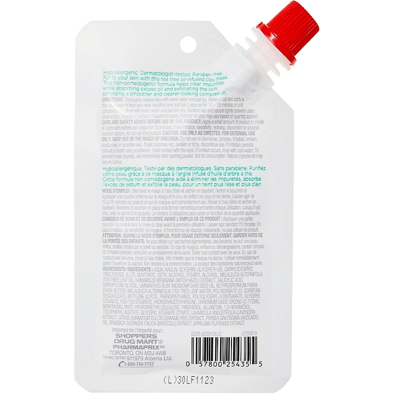 Purifiant arbre à thé masque à l'argile