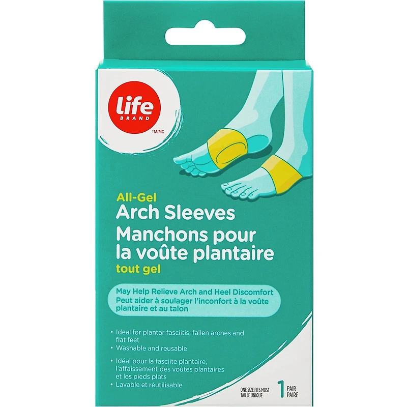 Manchons pour la voûte plantaire tout gel