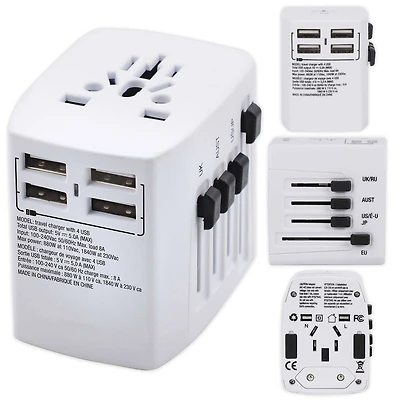 Universal Travel Adaptor W/3 USB Port Type C