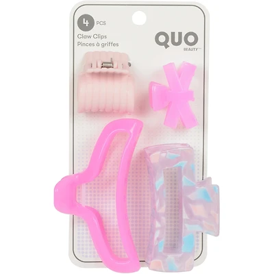 4pk Claw Clip Set Assorted Pink