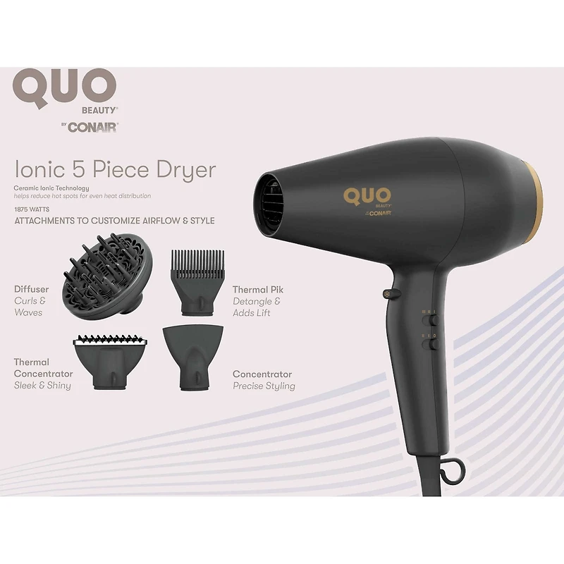 Sèche-cheveux ionique 5 pièces
