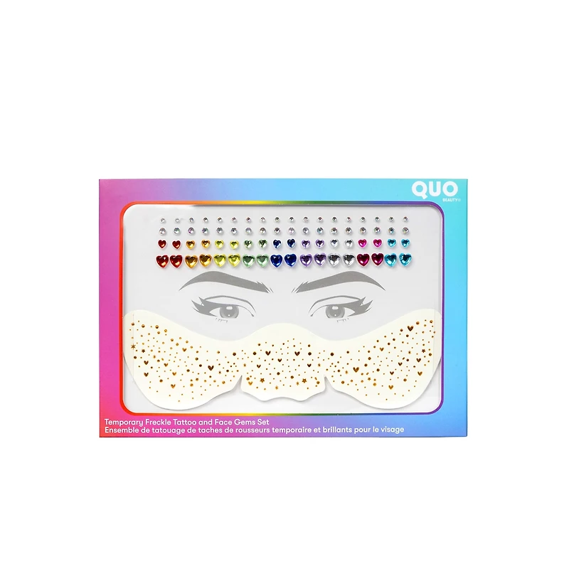 Ensemble de tatouage de taches de rousseurs temporaire et brillants pour le visage