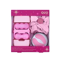 Dual-Ended Ice Roller, Reusable Under-Eye Gel Pads and Jumbo Satin Hair Scrunchie
