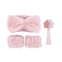 Headband and Washing Cuffs with Facial Cleansing Wand Set