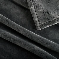 Plaid en peluche solide Pony, gris