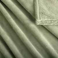 Plaid en peluche poney solide, vert pâle