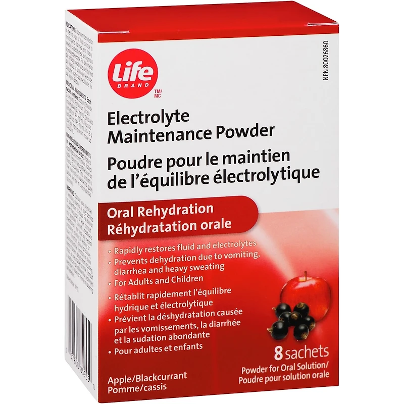 Poudre pour maintien des électrolytes