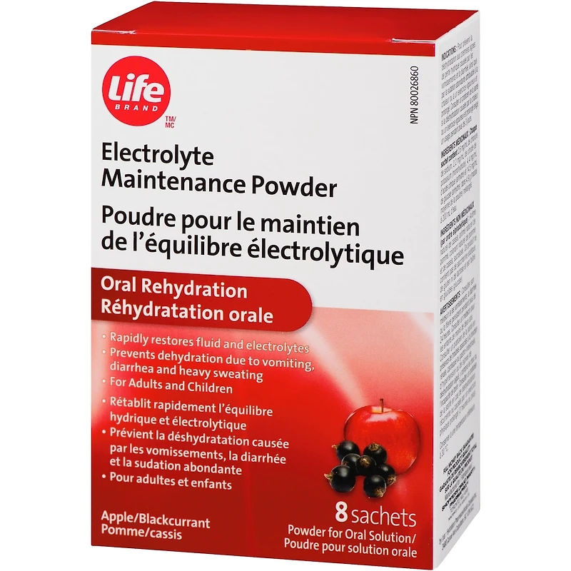 Poudre pour maintien des électrolytes