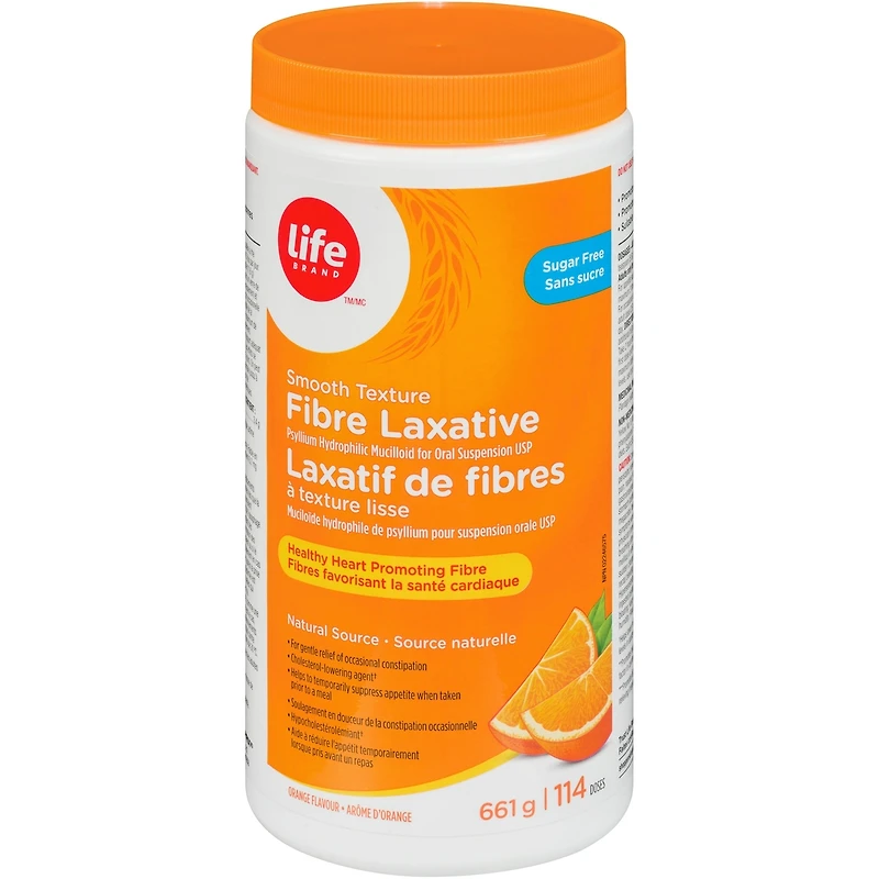 Laxatif de fibres à texture lisse sans sucre arôme d'orange doses