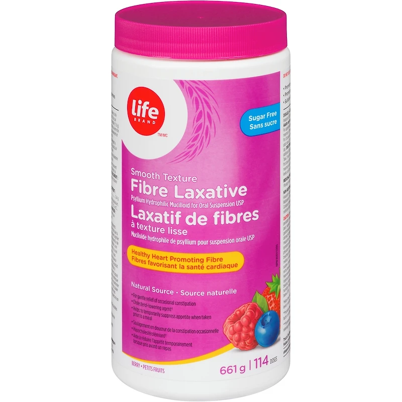 Laxatif de fibres à texture lisse  sans sucre arôme petits fruit 114 doses