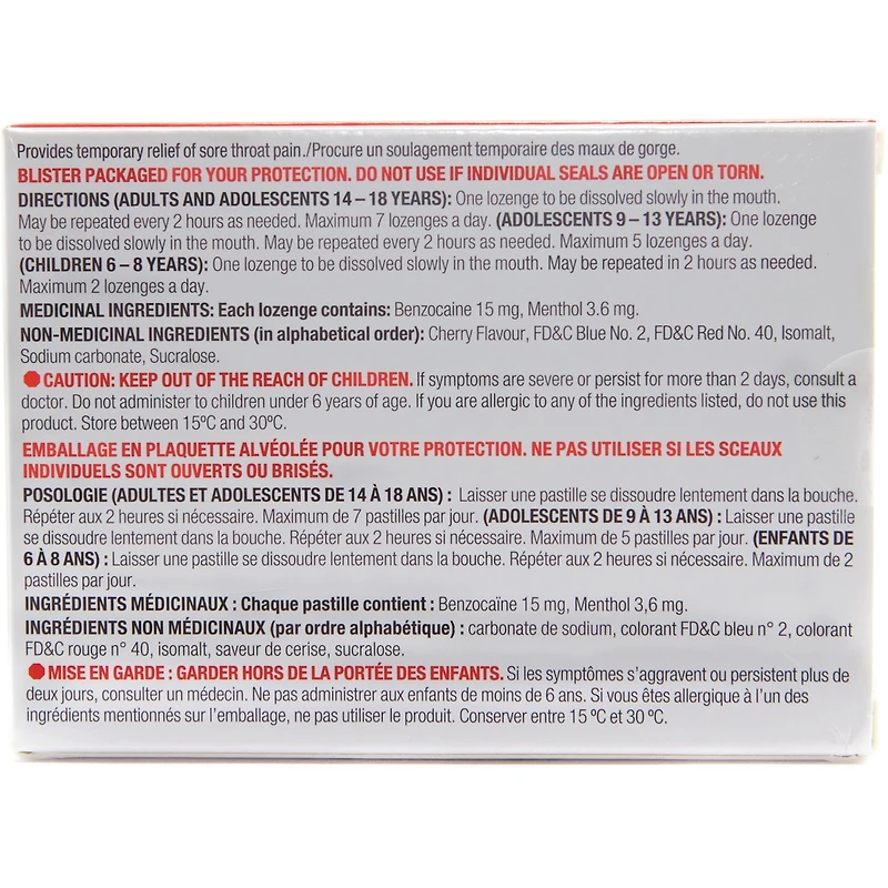 Soulagement des maux de gorge et de la congestion nasale Extra-fort Cerise