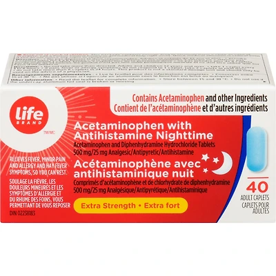 LB Acétaminophène avec antihistaminique nuit