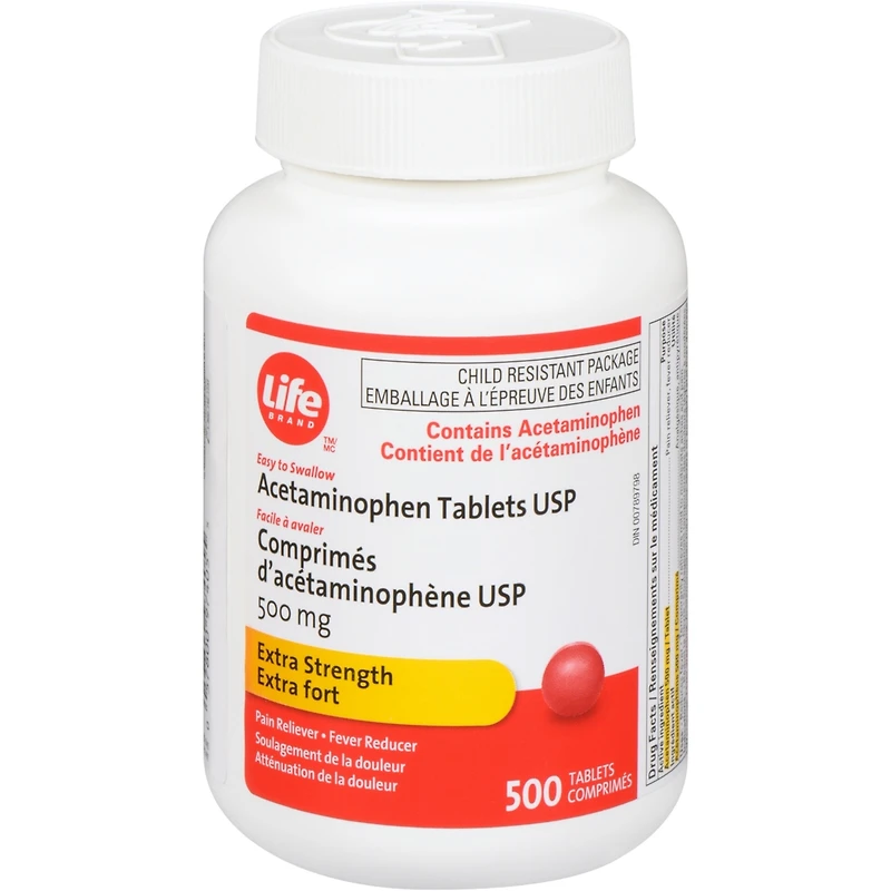 Acetaminophen tab 500 mg USP Comprimes d"acetaminophene USP 500mg Extra fort