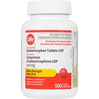 Acetaminophen tab 500 mg USP Comprimes d"acetaminophene USP 500mg Extra fort