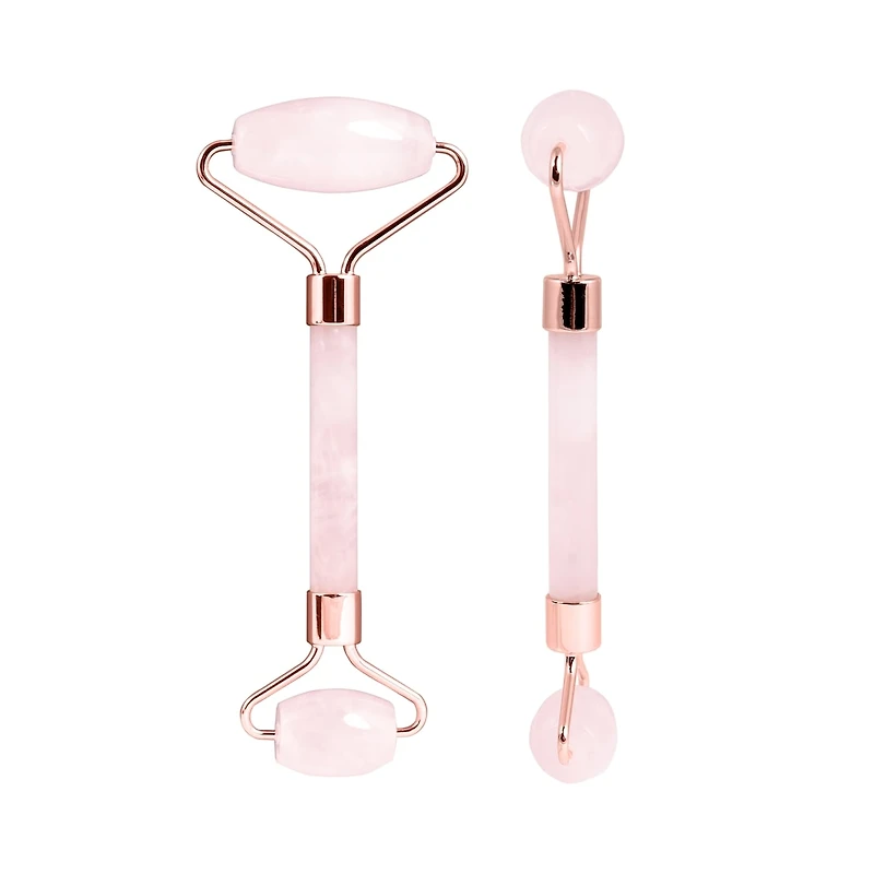 Rouleau en quartz rose pour le visage