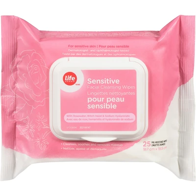 Lingettes nettoyantes pour peau sensible