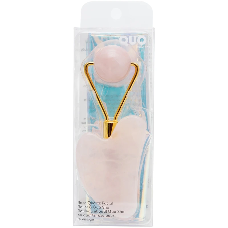 Rouleau et masseur en
quartz rose pour le visage
