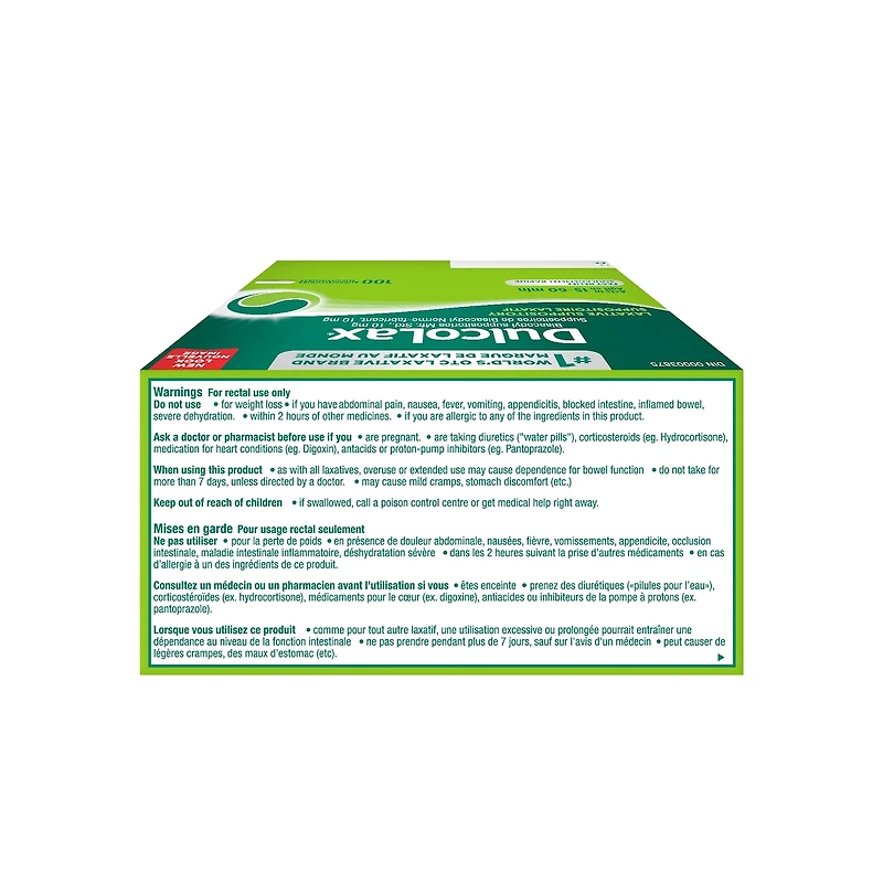 Dulcolax, 5 mg de Bisacodyl, 100 comprimés de laxatif stimulant - Soulagement efficace de la constipation occasionnelle pour adultes en 6 à 12 heures, Stimule l'intestin, Convient aux enfants de 6 ans et plus, aux adultes et femmes qui allaitent